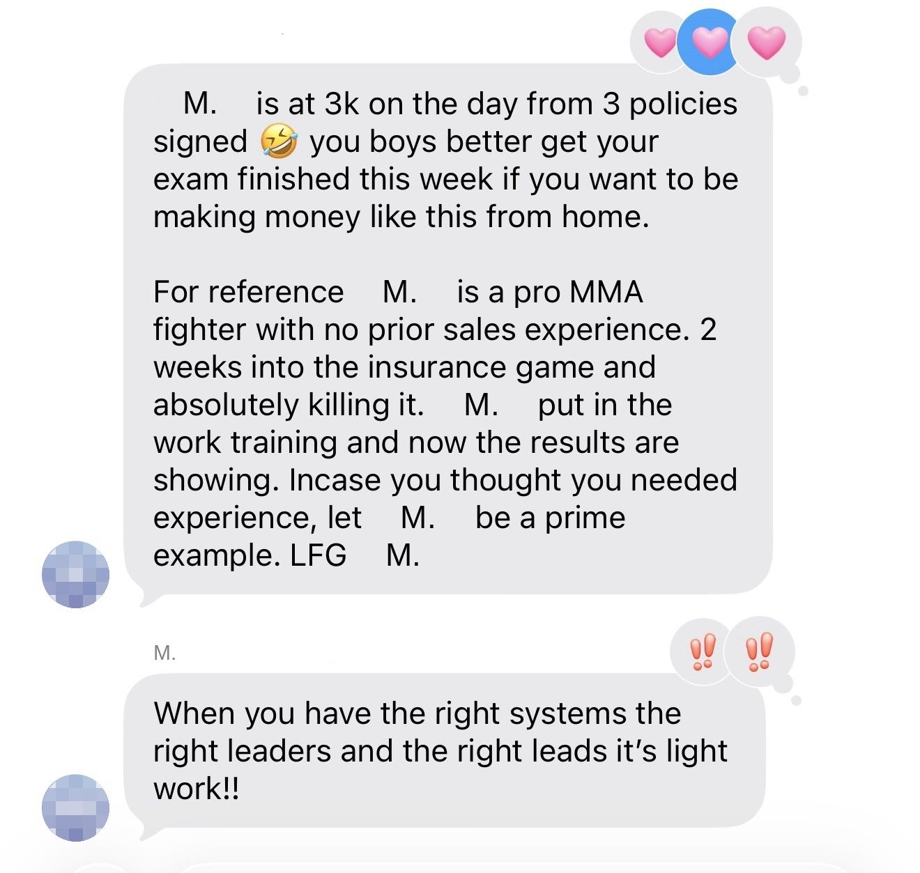 Screenshot shared by a Kairos agent
