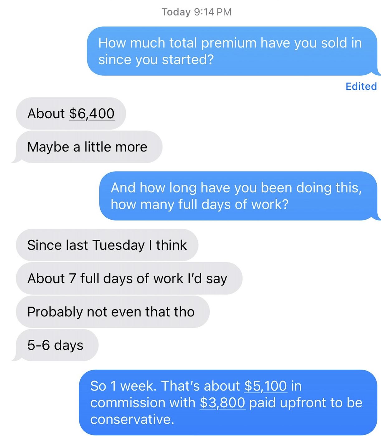 Screenshot shared by a Kairos agent